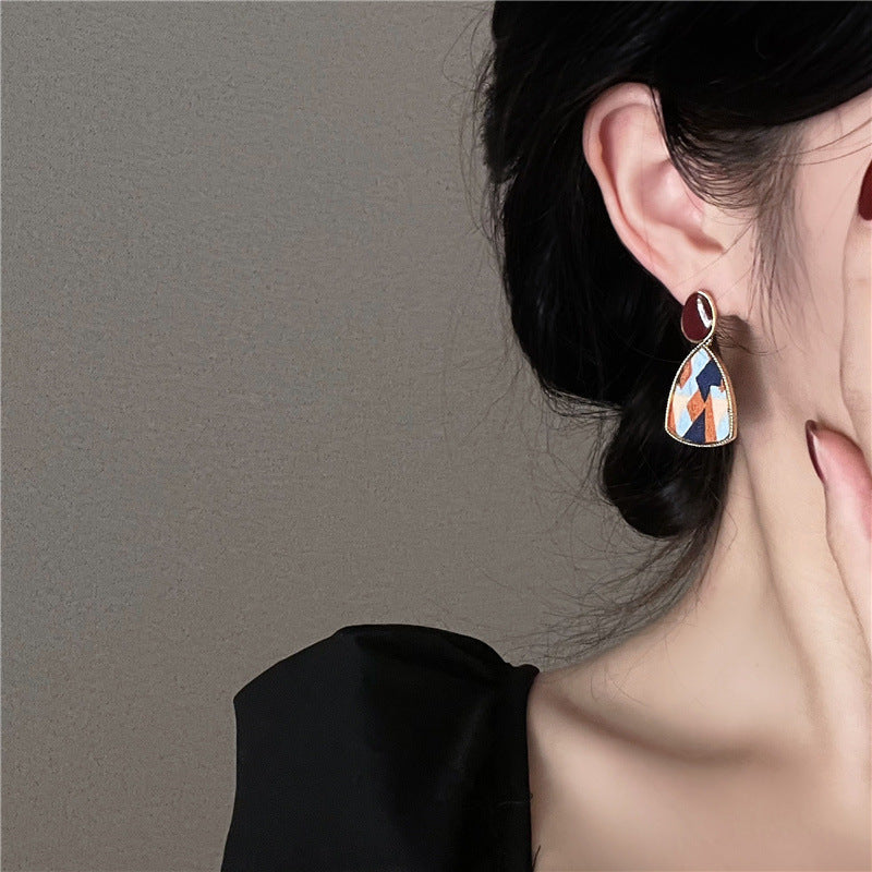 Red wine retro portuguese style earrings