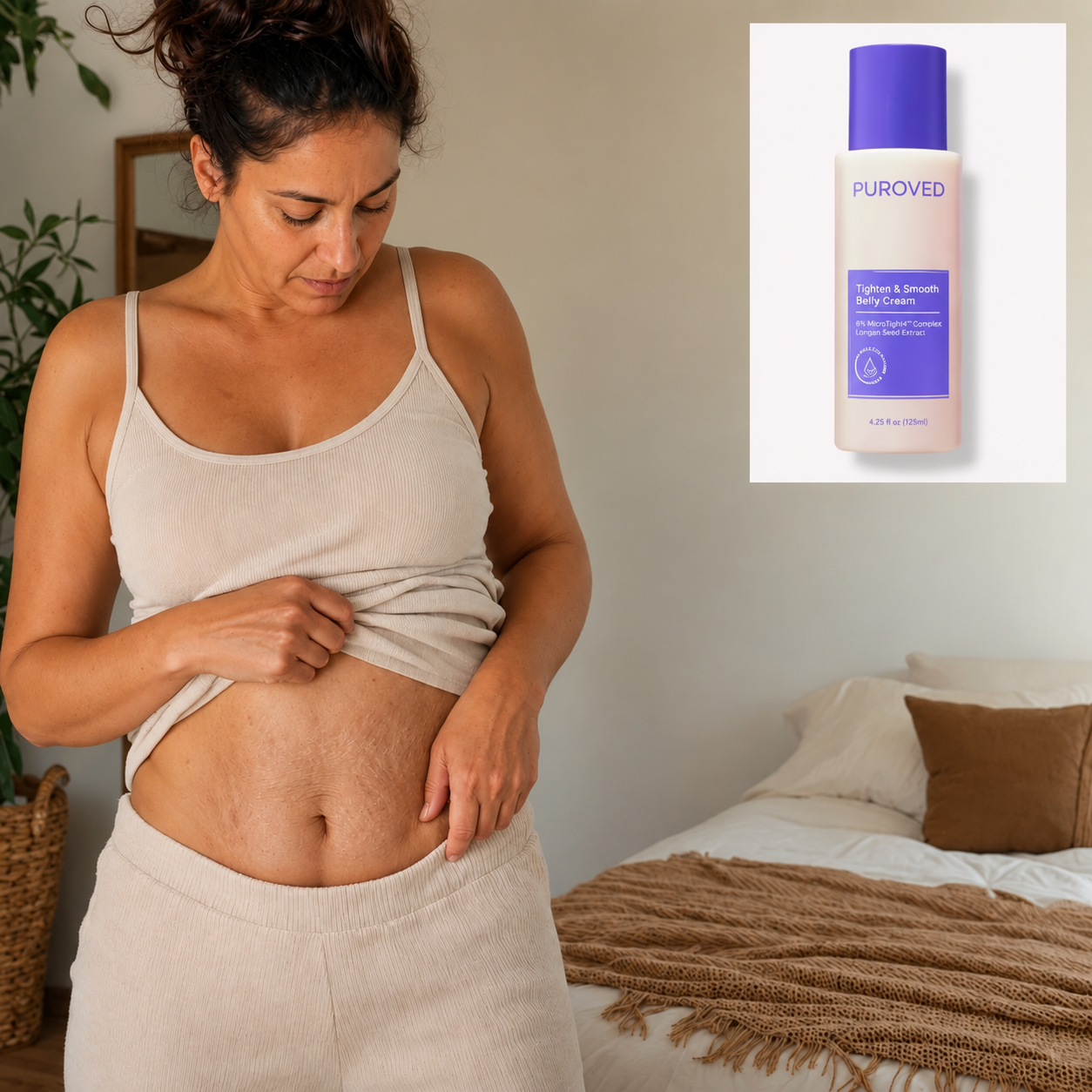 Care for changing belly skin with focused hydration.