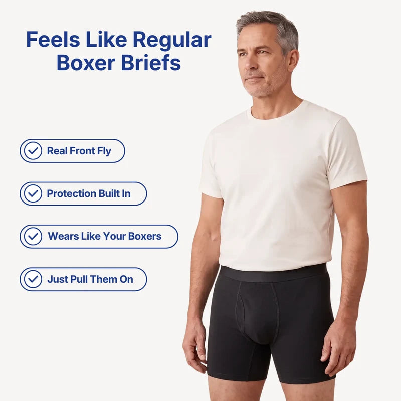 Men’s Ultra-Absorbent Incontinence Boxer Briefs(Long Version)