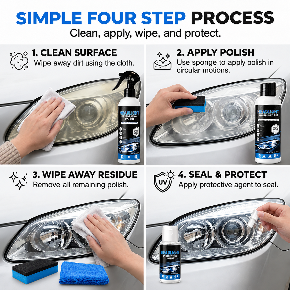 🚗Headlight Crystal Restorer-Car Protection in a Day Kit