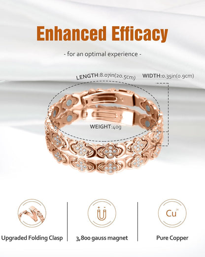🔥Diystar® Copper Bracelets for Women. Pure Copper Magnetic Bracelet with 3800 Gauss Effective Magnets