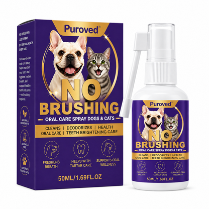 Pet oral care spray freshens breath and protects the mouth
