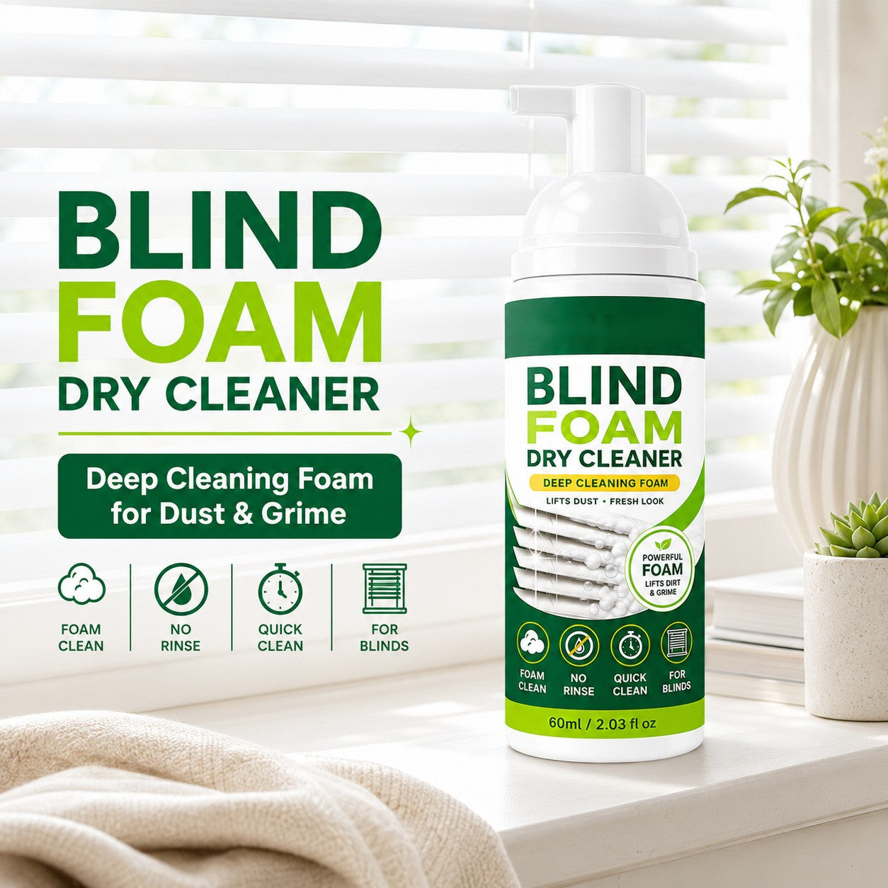 Foam Dry Cleaner for Blinds