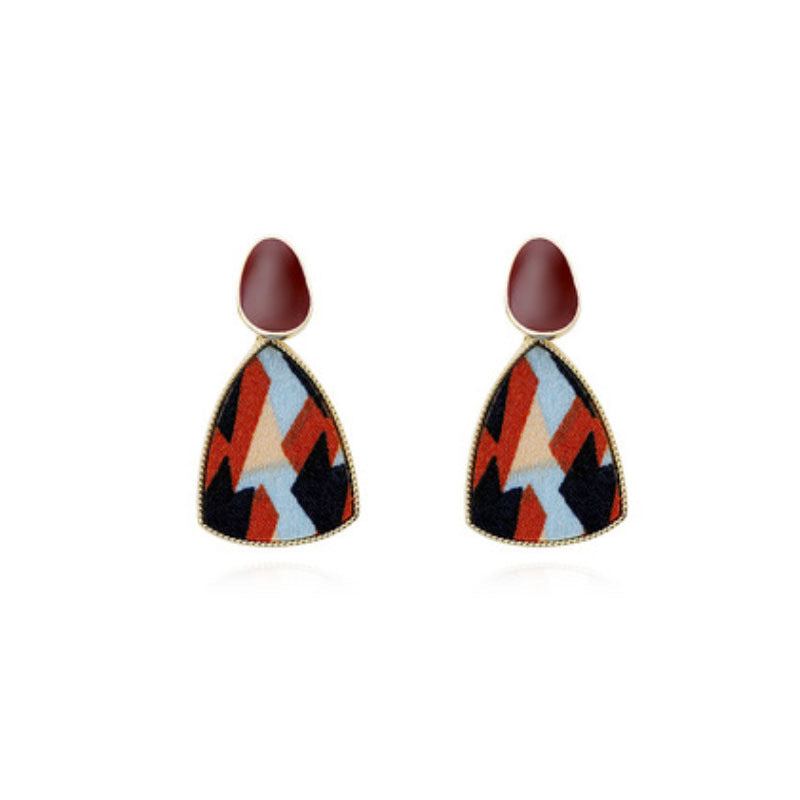 Red wine retro portuguese style earrings