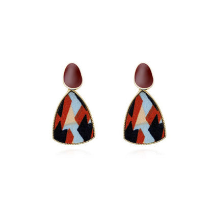 Red wine retro portuguese style earrings