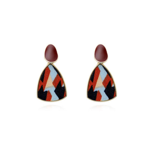Red wine retro portuguese style earrings