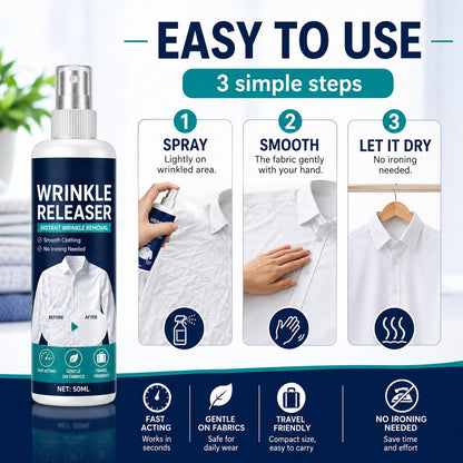 Wrinkle-Removing Spray: Removes and Prevents Wrinkles in Clothing—No Ironing Required