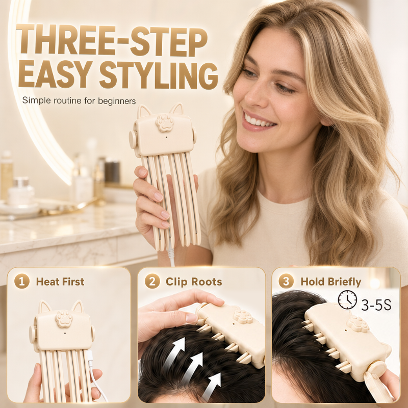 Wireless Heated Root Styler for Instant Hair Volume